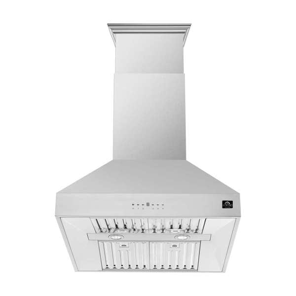 FORNO Coppito 30" 600 CFM Island Range Hood in Stainless Steel