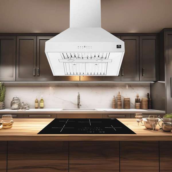 FORNO Coppito 30" 600 CFM Island Range Hood in Stainless Steel