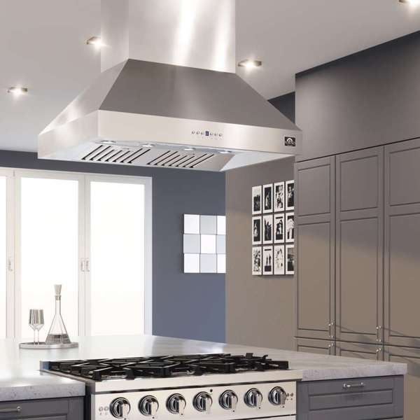 FORNO Coppito 36" 1,200 CFM Island Range Hood in Stainless Steel