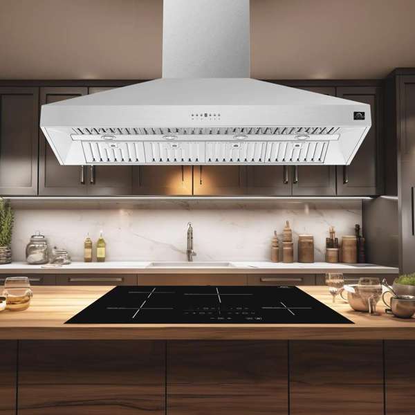 FORNO Coppito 60" 1,200 CFM Island Range Hood in Stainless Steel