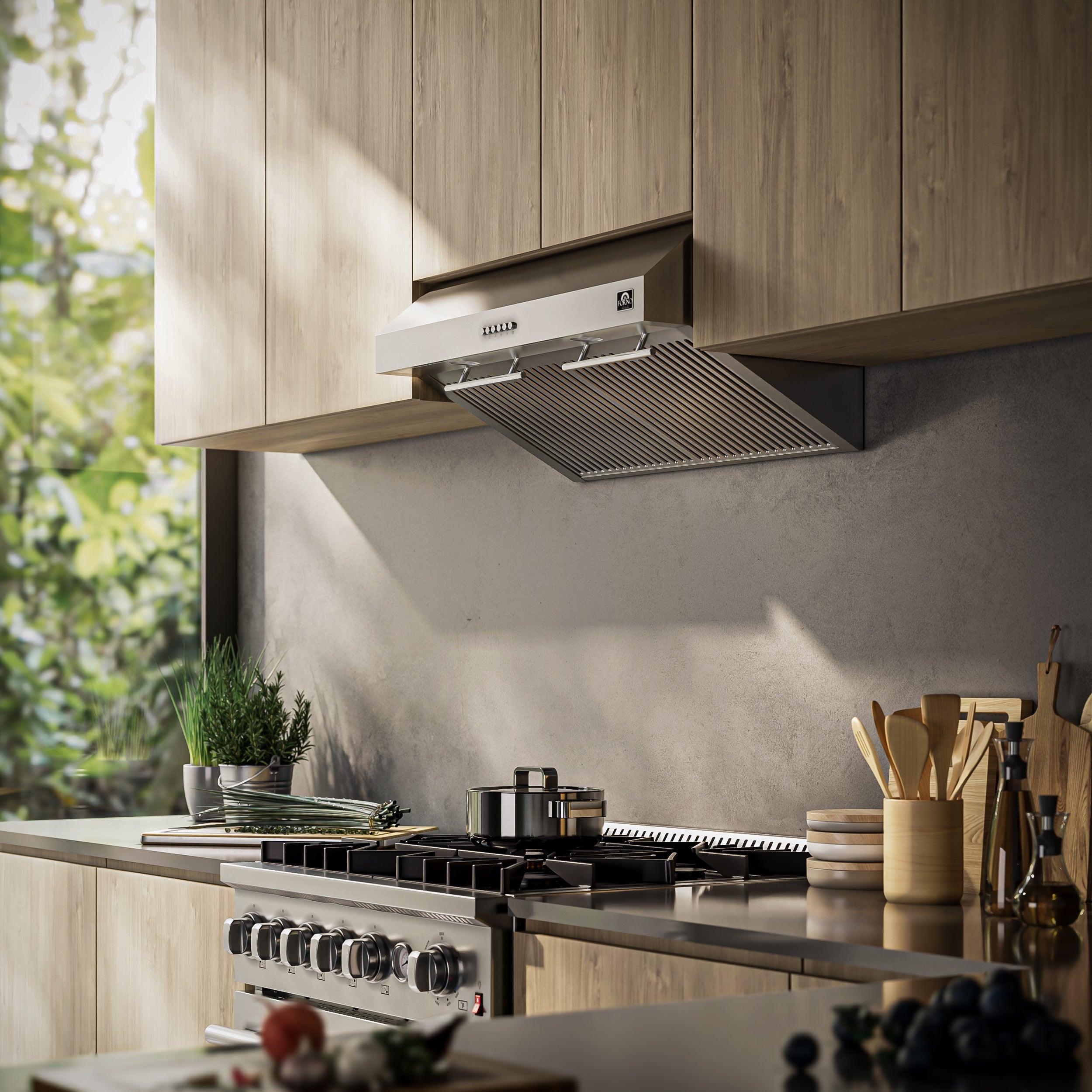 FORNO Espresso Bari 30" 400 CFM Under Cabinet Range Hood