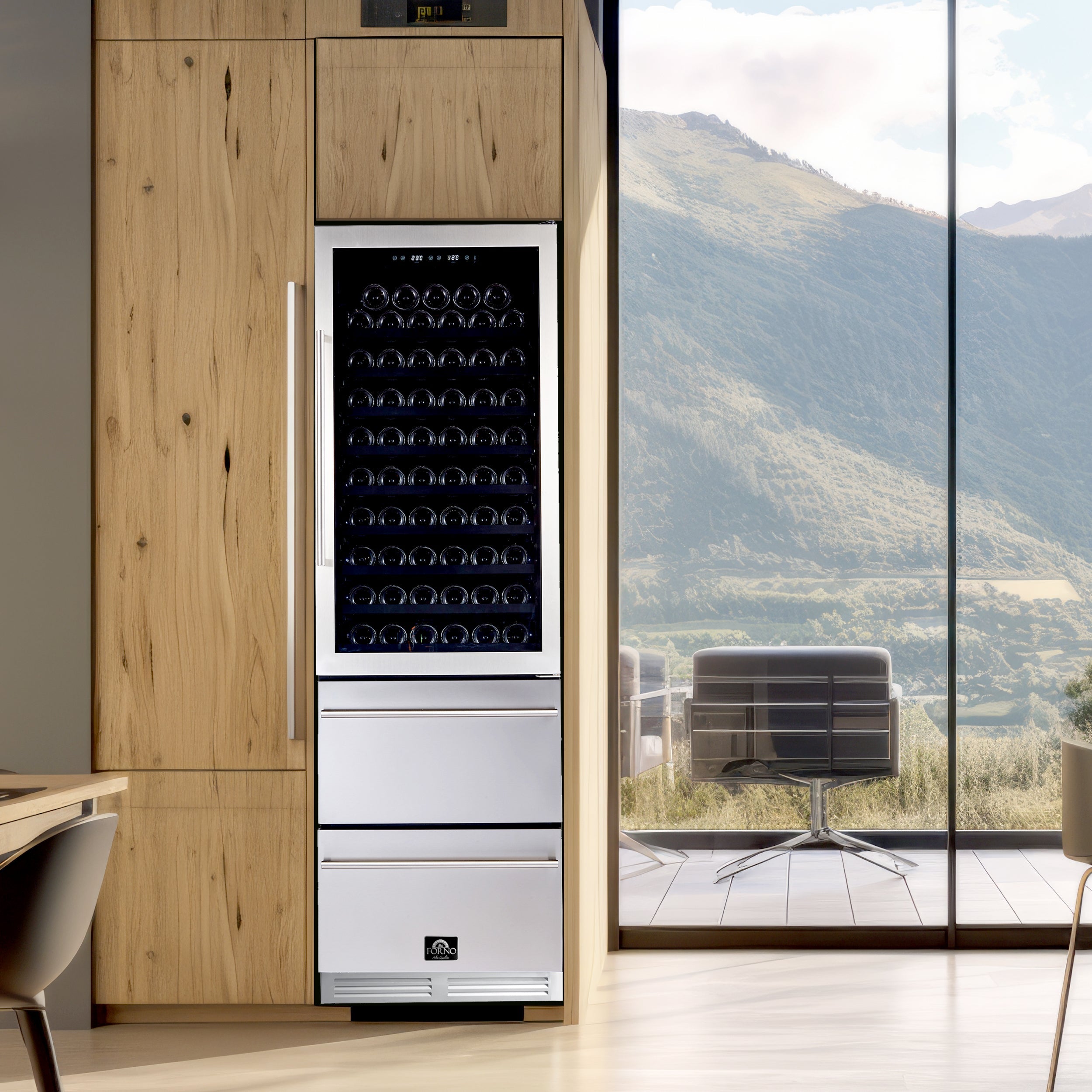 FORNO Azienda 24" 108 Bottle Triple Zone Wine Cooler