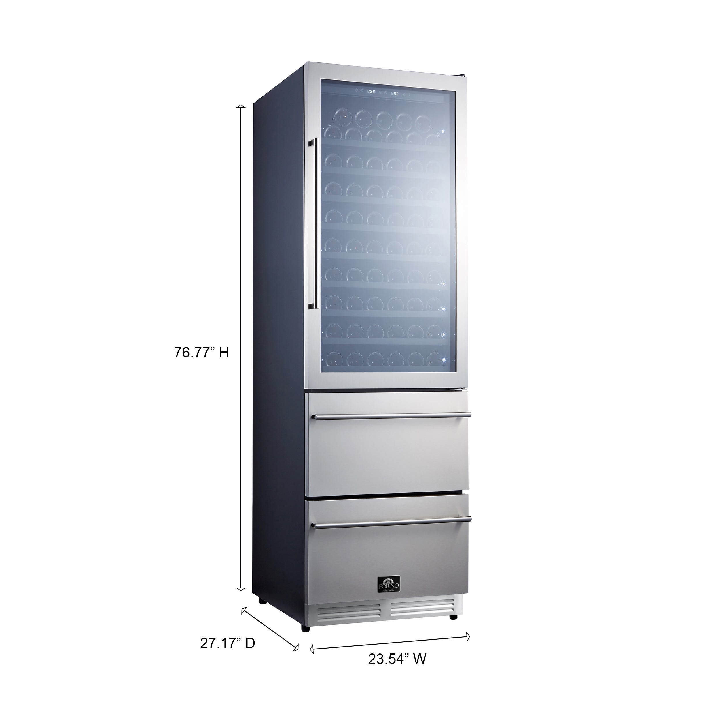 FORNO Azienda 24" 108 Bottle Triple Zone Wine Cooler