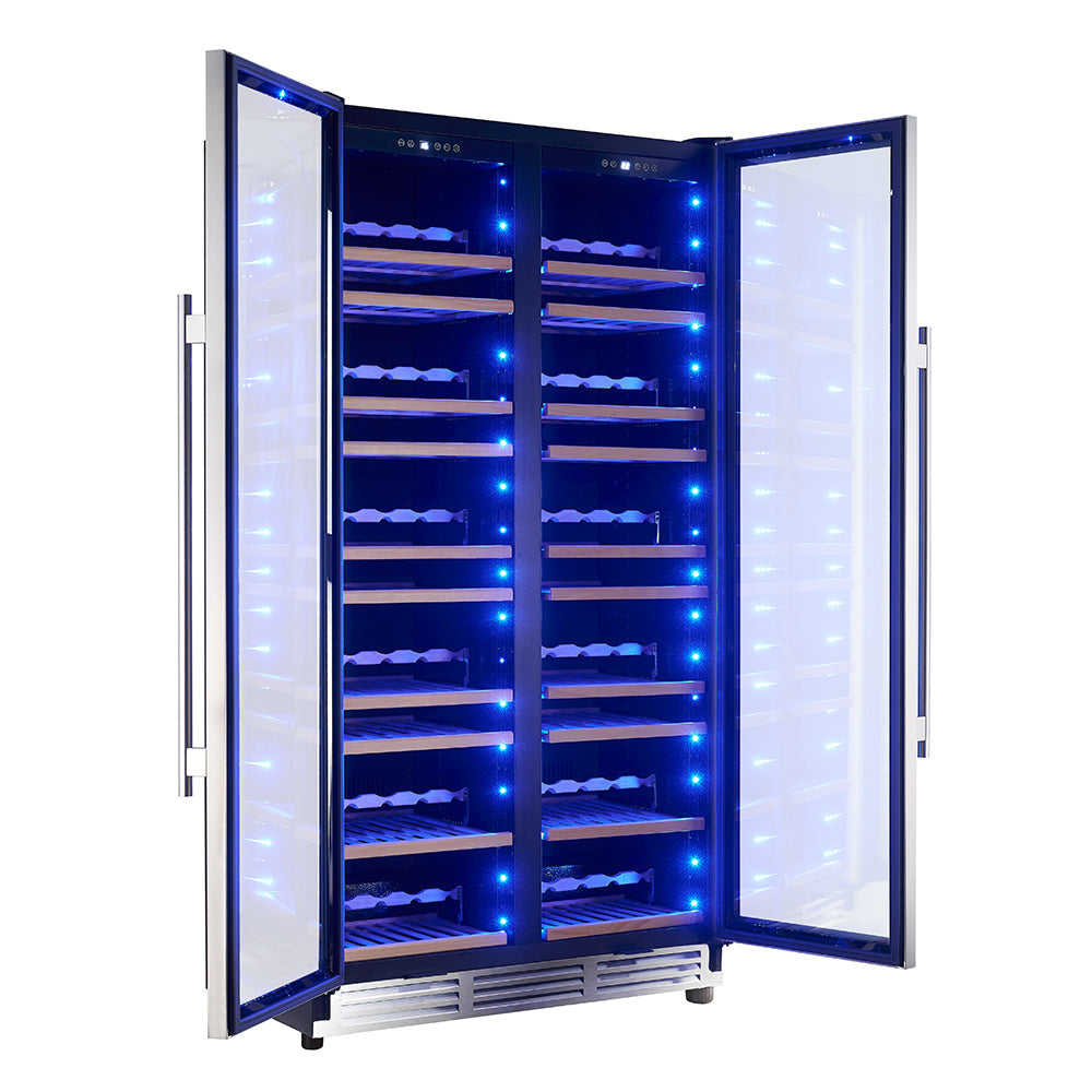 FORNO Vernazza 40" 25.07 cu.ft. 166 Bottle Dual Zone Wine Cooler in Stainless Steel