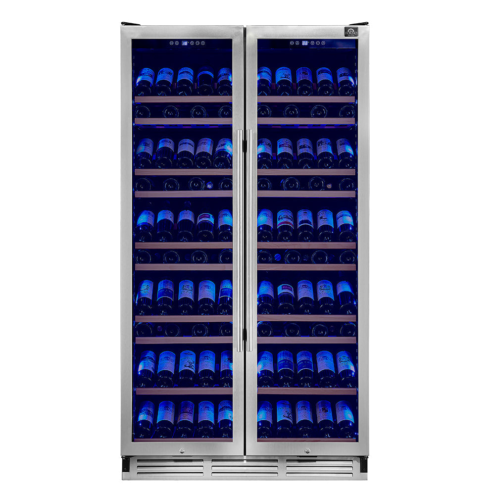 FORNO Vernazza 40" 25.07 cu.ft. 166 Bottle Dual Zone Wine Cooler in Stainless Steel