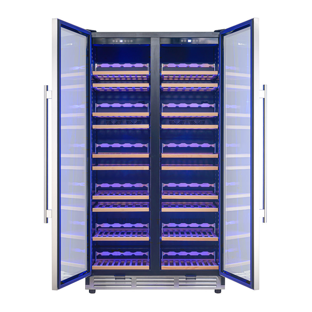 FORNO Vernazza 40" 25.07 cu.ft. 166 Bottle Dual Zone Wine Cooler in Stainless Steel