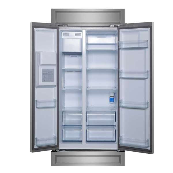 FORNO Salerno 40" 20 cu. ft. Side-by-Side Built-In Refrigerator with Water and Ice Dispenser and Modern Trim Kit,