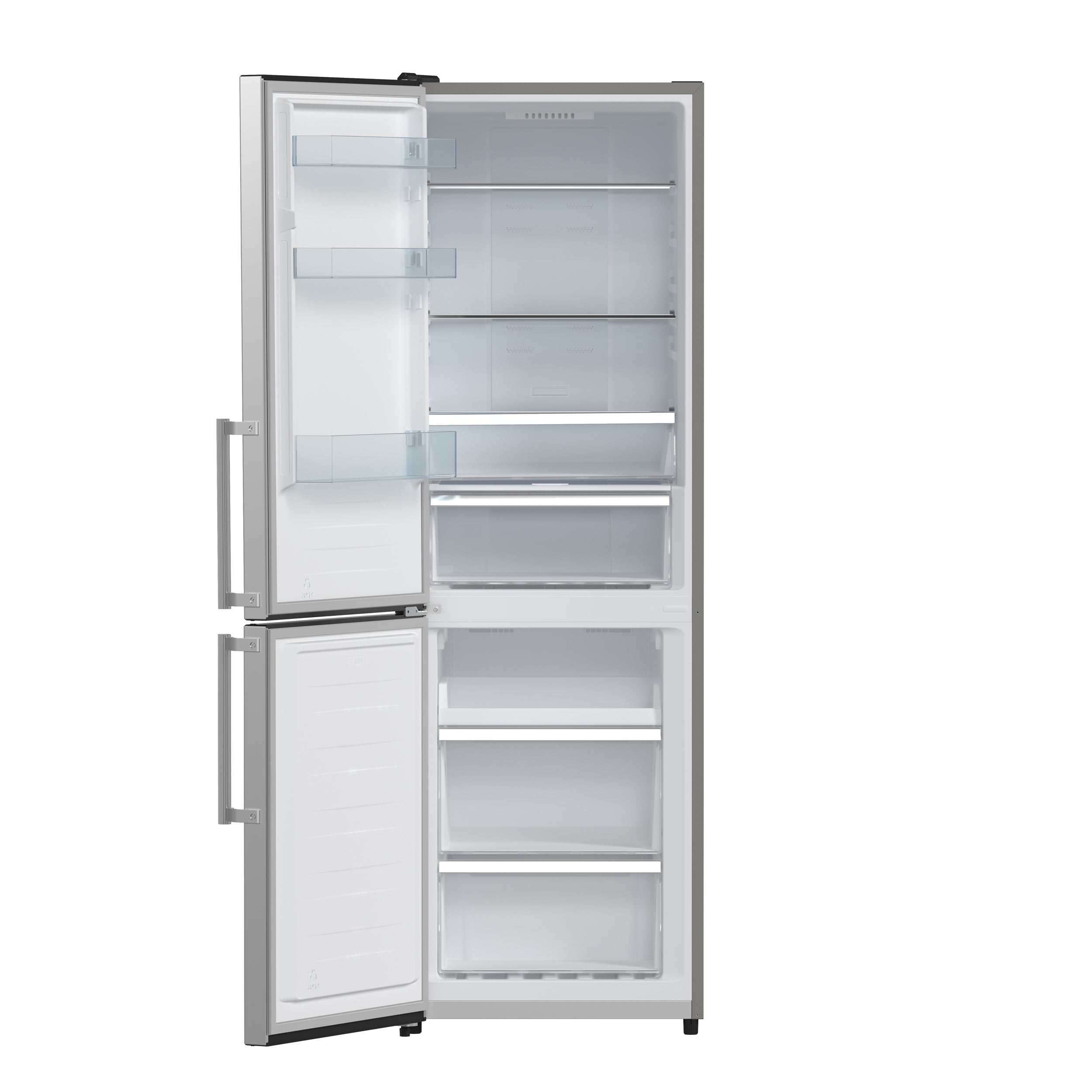 FORNO Guardia 23.4" 10.8 cu. ft. Left Swing Refrigerator with Bottom Freezer in Stainless Steel