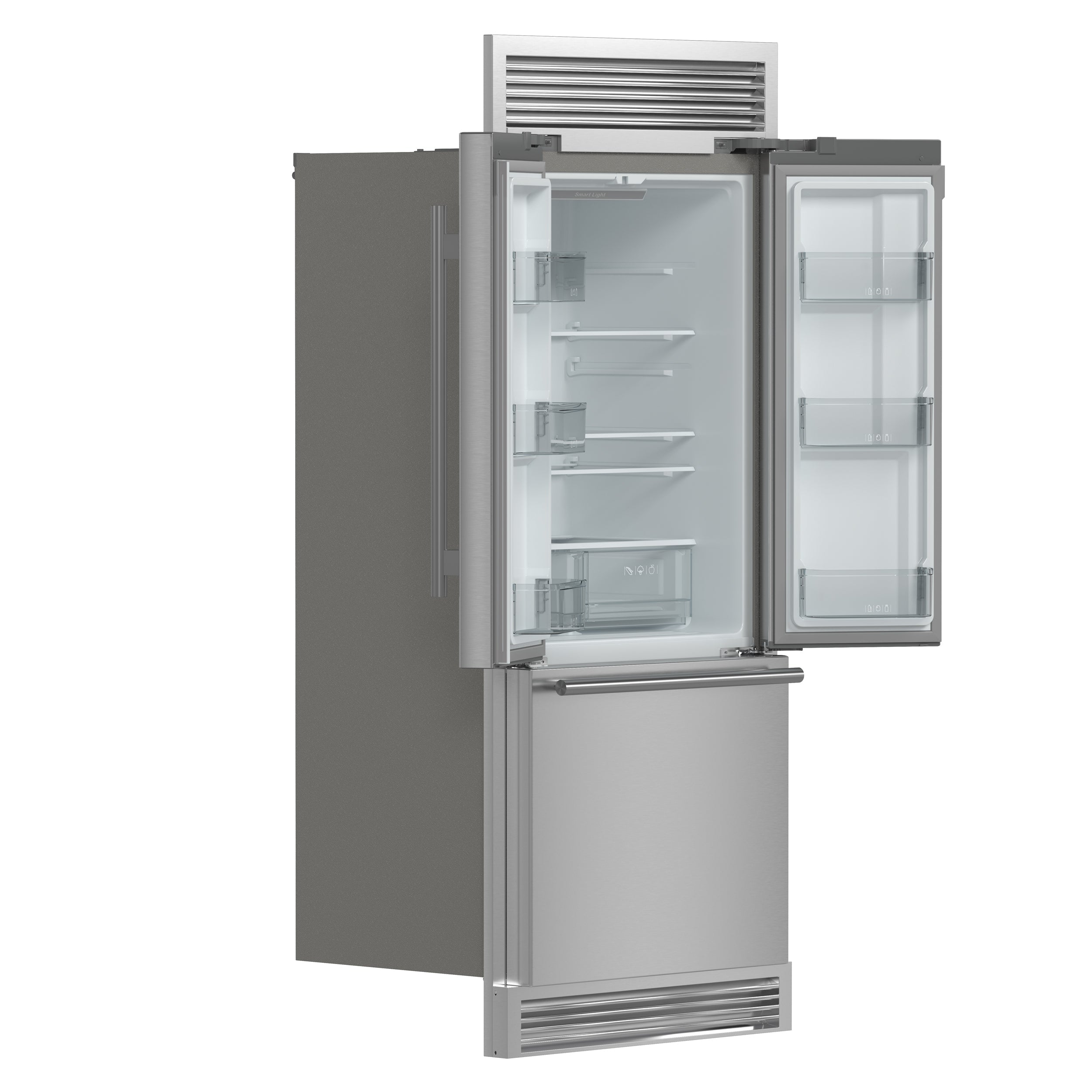 FORNO Gallipoli 35" 17.5 cu. ft. French Door Built-In Refrigerator in Stainless Steel with Ice Maker and Grill Trim Kit