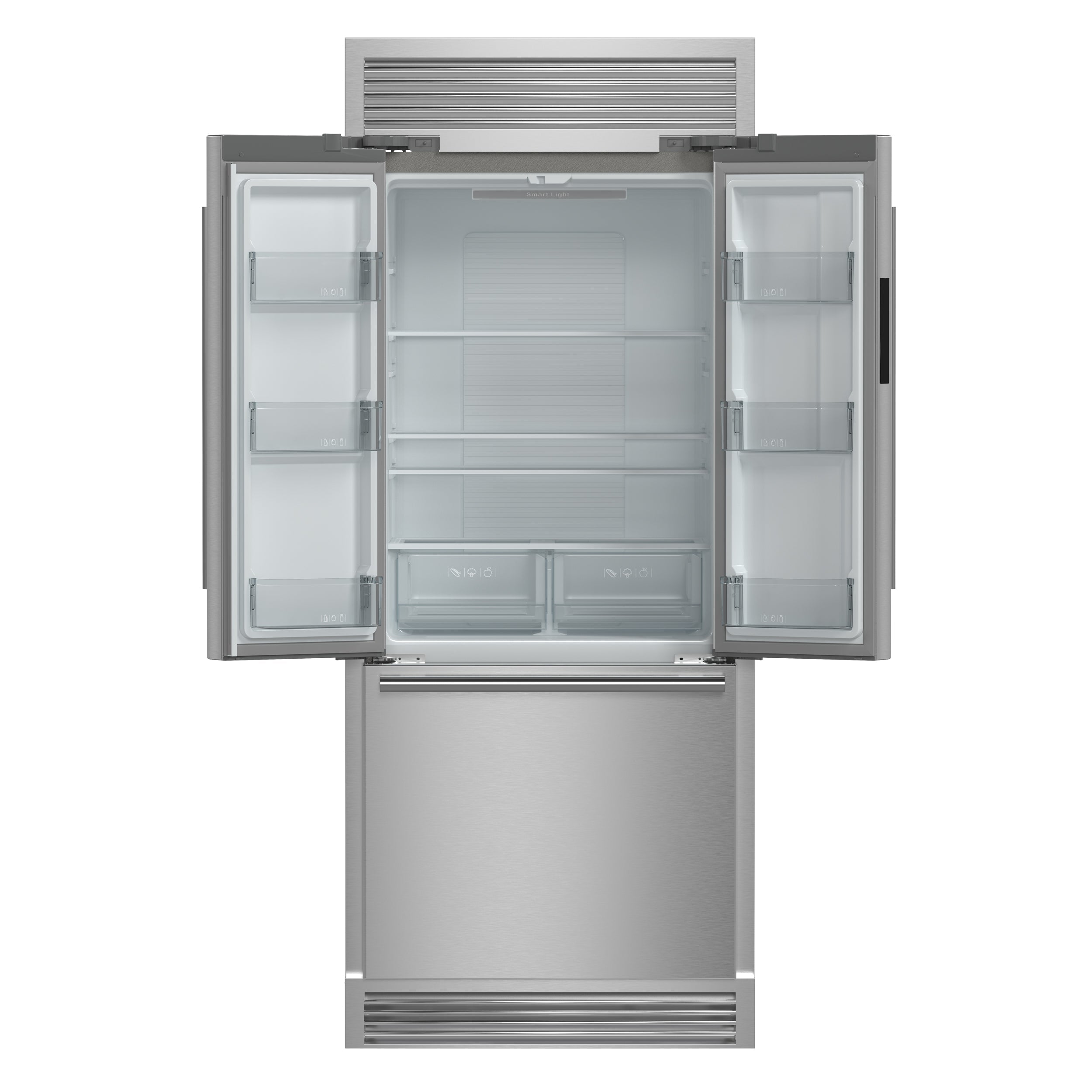 FORNO Gallipoli 35" 17.5 cu. ft. French Door Built-In Refrigerator in Stainless Steel with Ice Maker and Grill Trim Kit