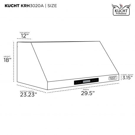 Kucht Professional Under Cabinet Range Hood 900 CFM in Stainless Steel