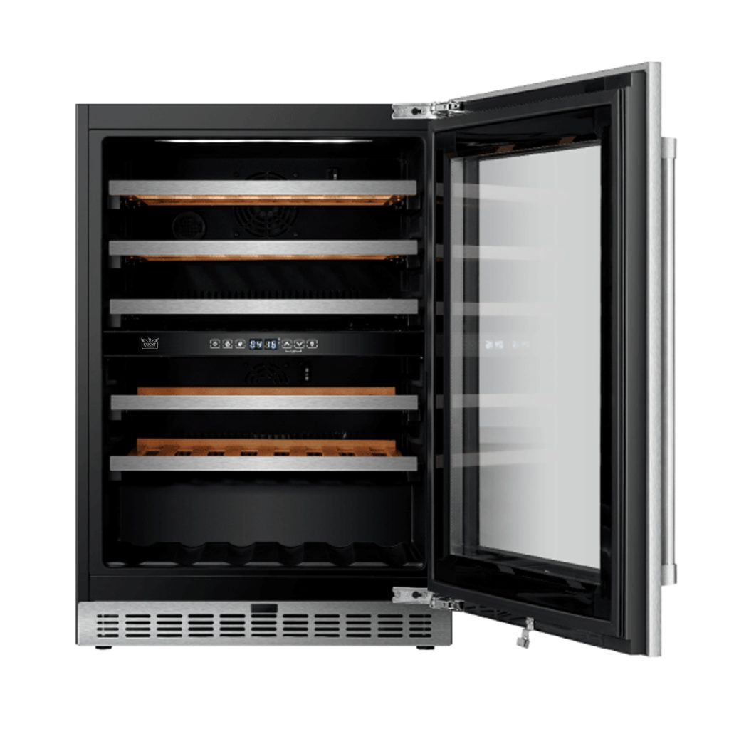 KUCHT 24 in. Dual Zone 52-Wine Bottles Wine Cooler in Stainless Steel