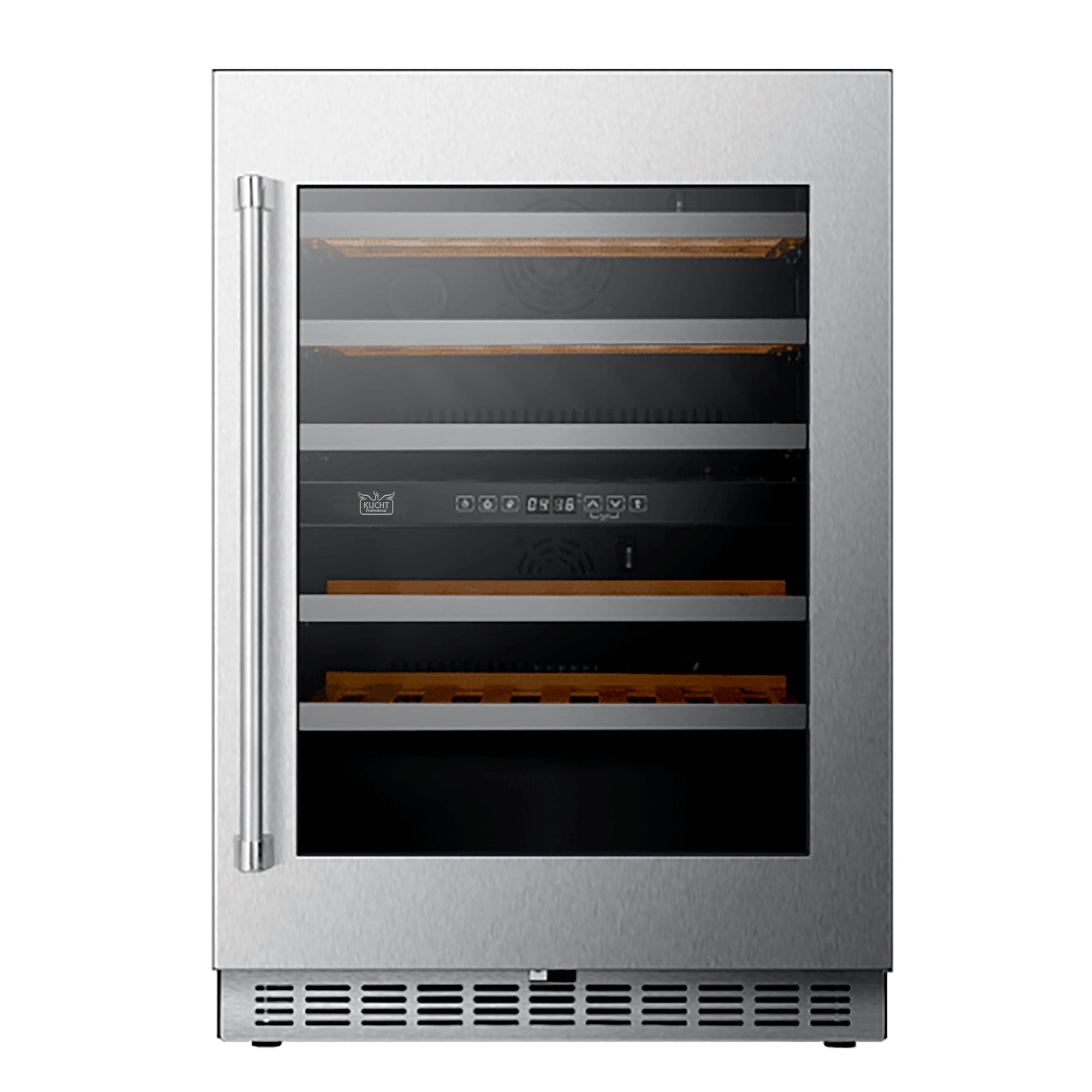 KUCHT 24 in. Dual Zone 52-Wine Bottles Wine Cooler in Stainless Steel