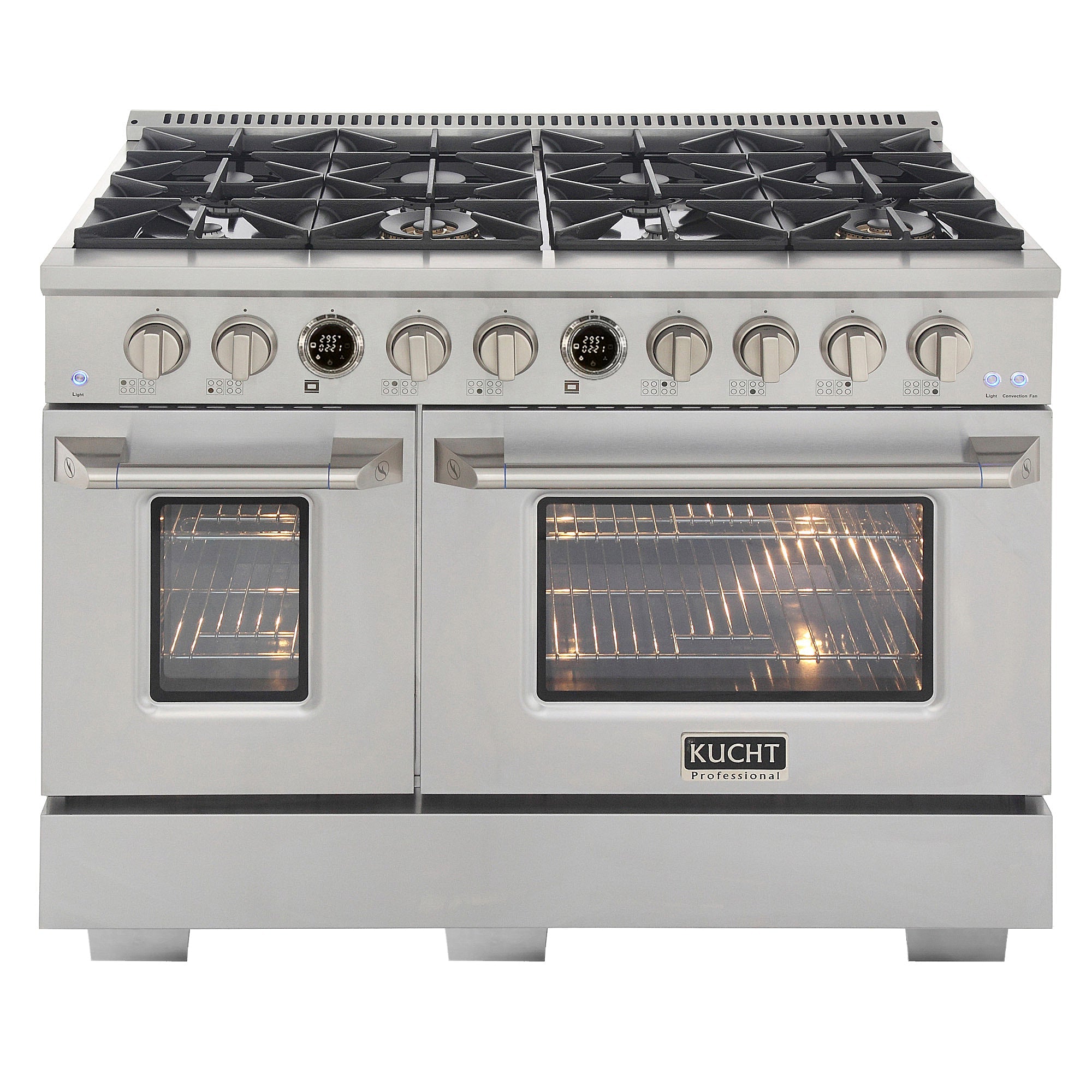 Kucht 48" 6.7 cu. ft. 8 Burner Dual Fuel Range with Digital Thermostat