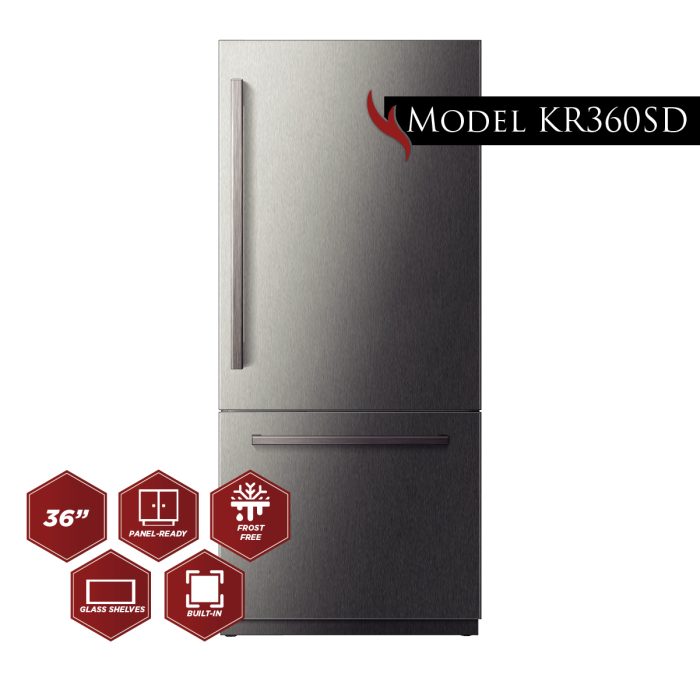 Kucht 36 Inch Built-in - Panel Ready Refrigerator - Counter Depth