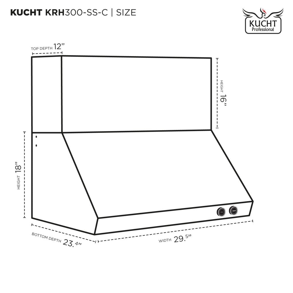 Kucht Pro-Style Wall Mount Range Hood