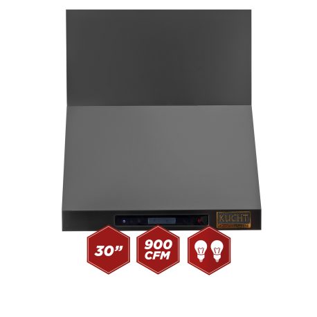 Kucht Professional Gemstone Wall Mount Range Hood in Titanium Stainless Steel