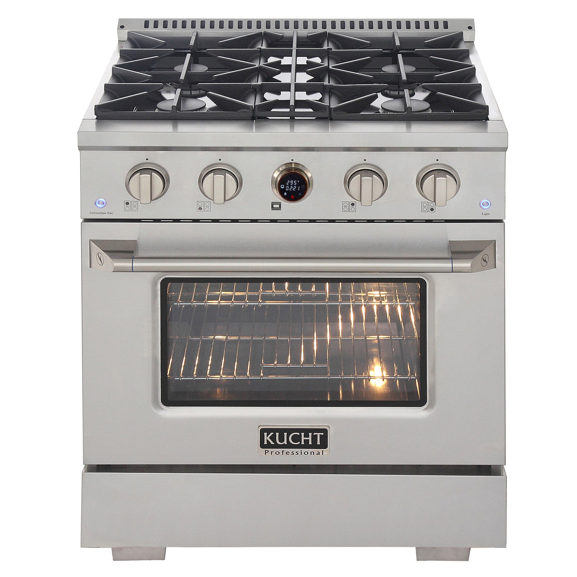 Kucht 30" 4.2 cu. ft. 4 Burner Dual Fuel Range with Digital Thermostat