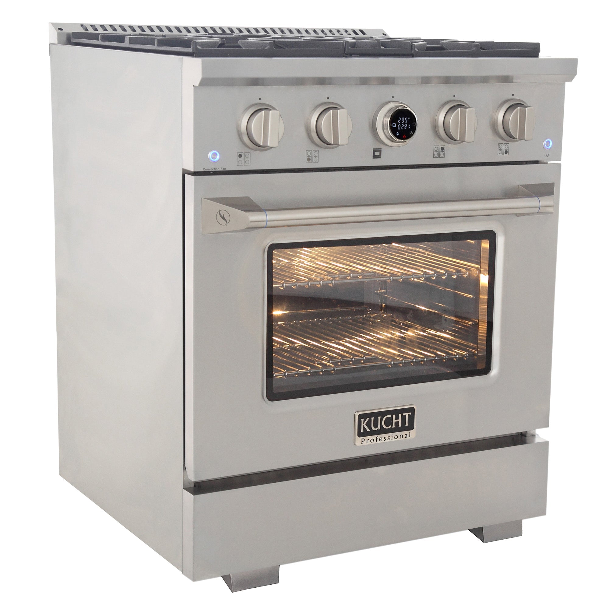 Kucht 30" 4.2 cu. ft. 4 Burner Dual Fuel Range with Digital Thermostat