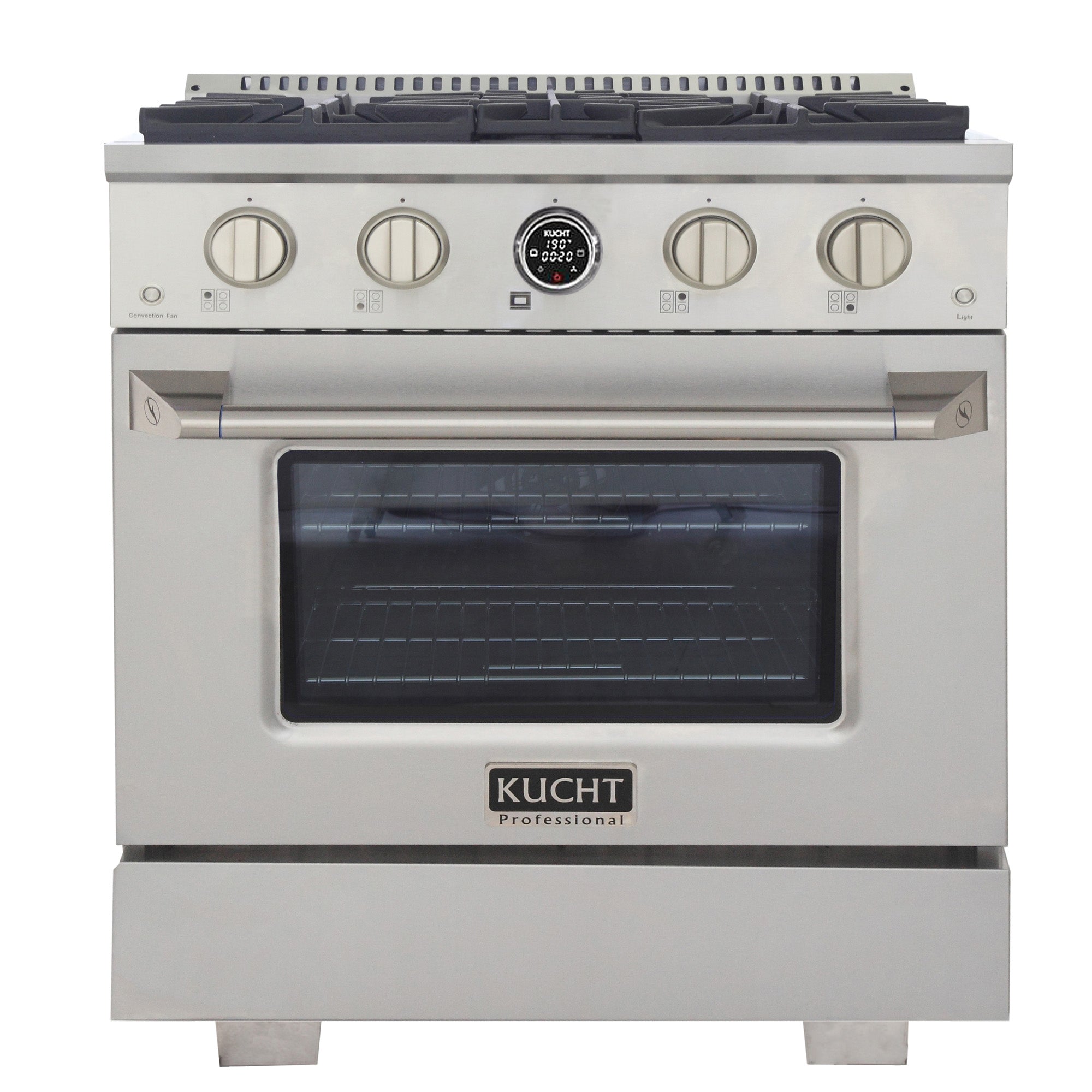 Kucht 30" 4.2 cu. ft. 4 Burner Dual Fuel Range with Digital Thermostat