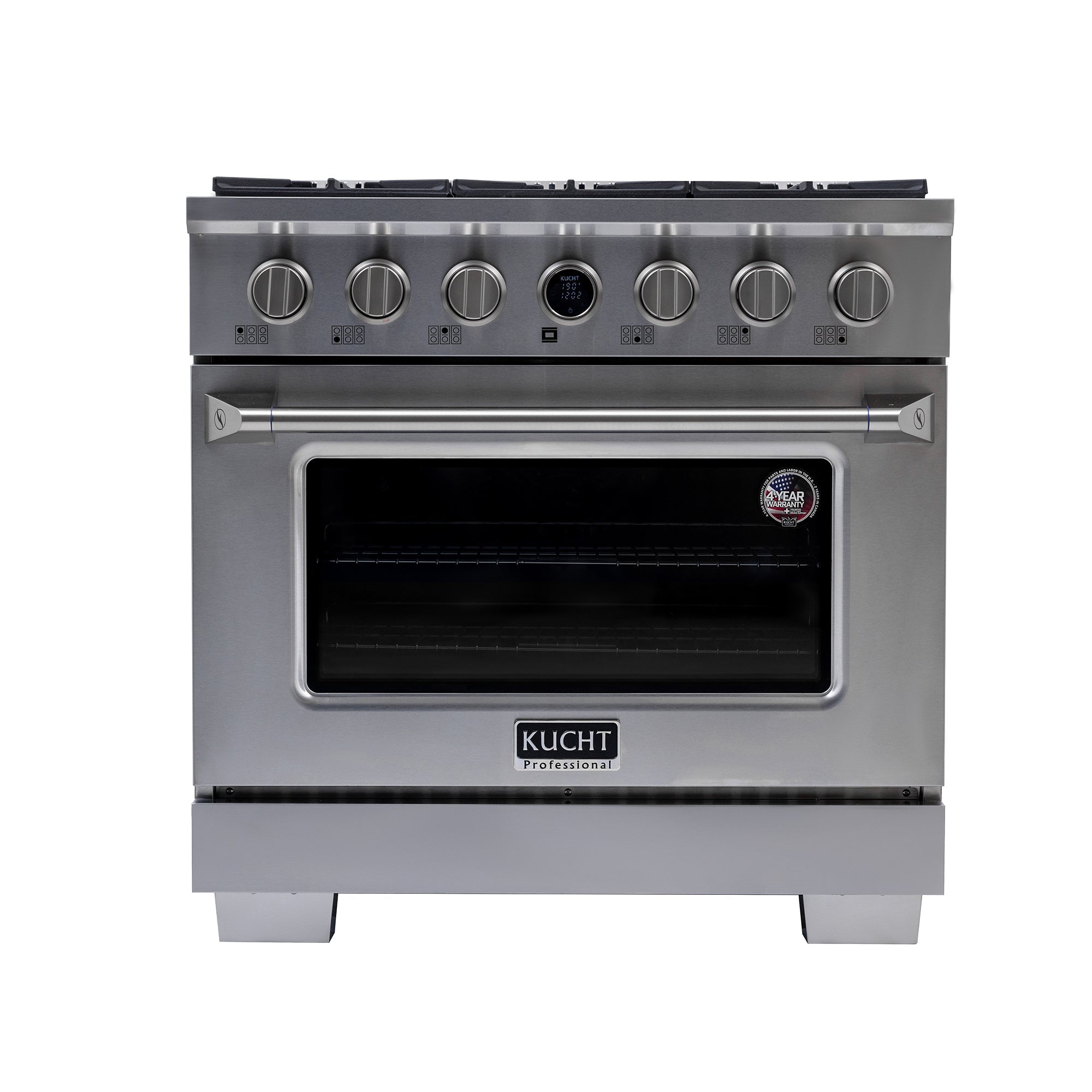 Kucht 36" 5.2 cu. ft. 6 Burner Dual Fuel Range in with Digital Thermostat