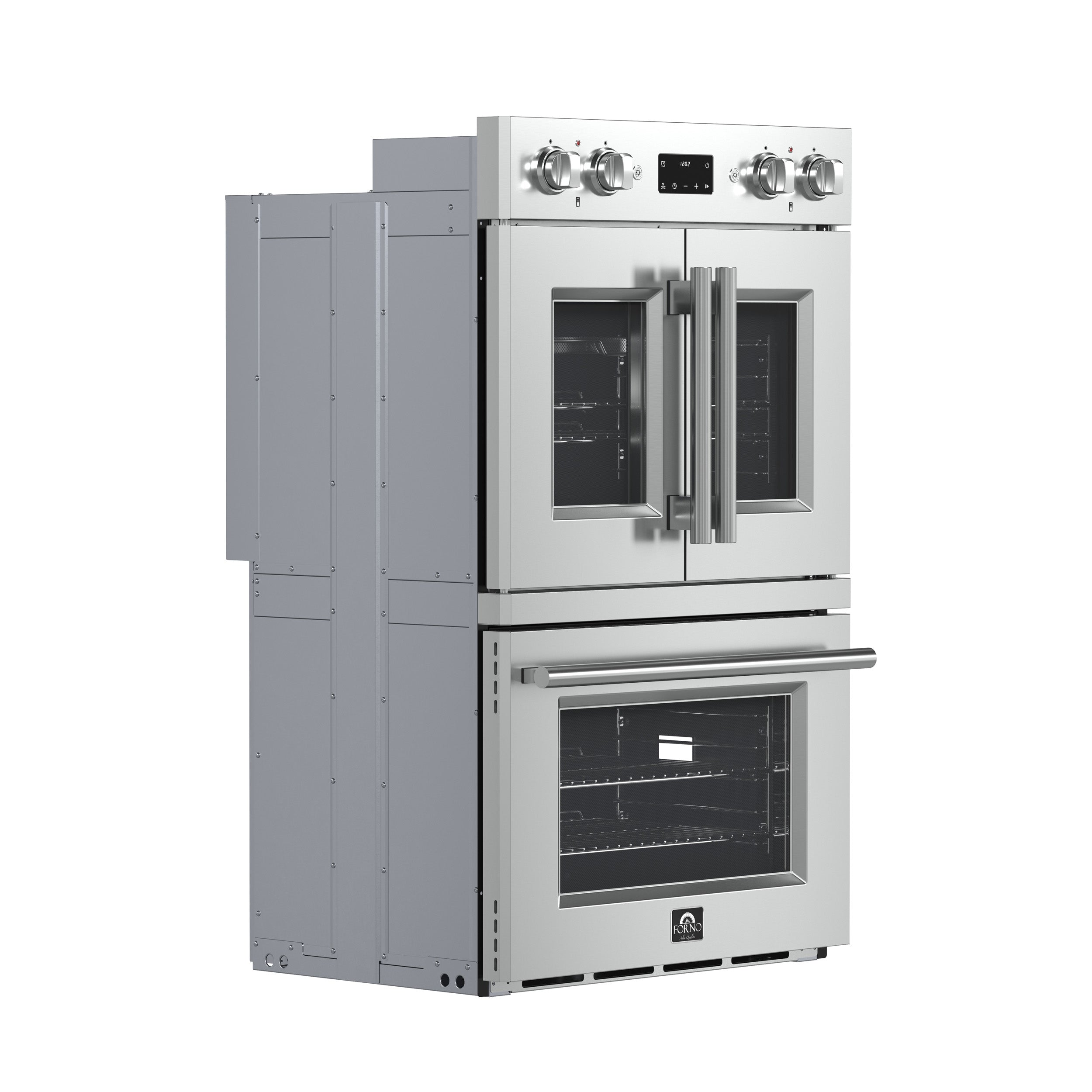 FORNO Asti 30" 7.36 cu. ft. French Door Double Electric Wall Oven with Air Fry, Self-Clean and Sous Vide