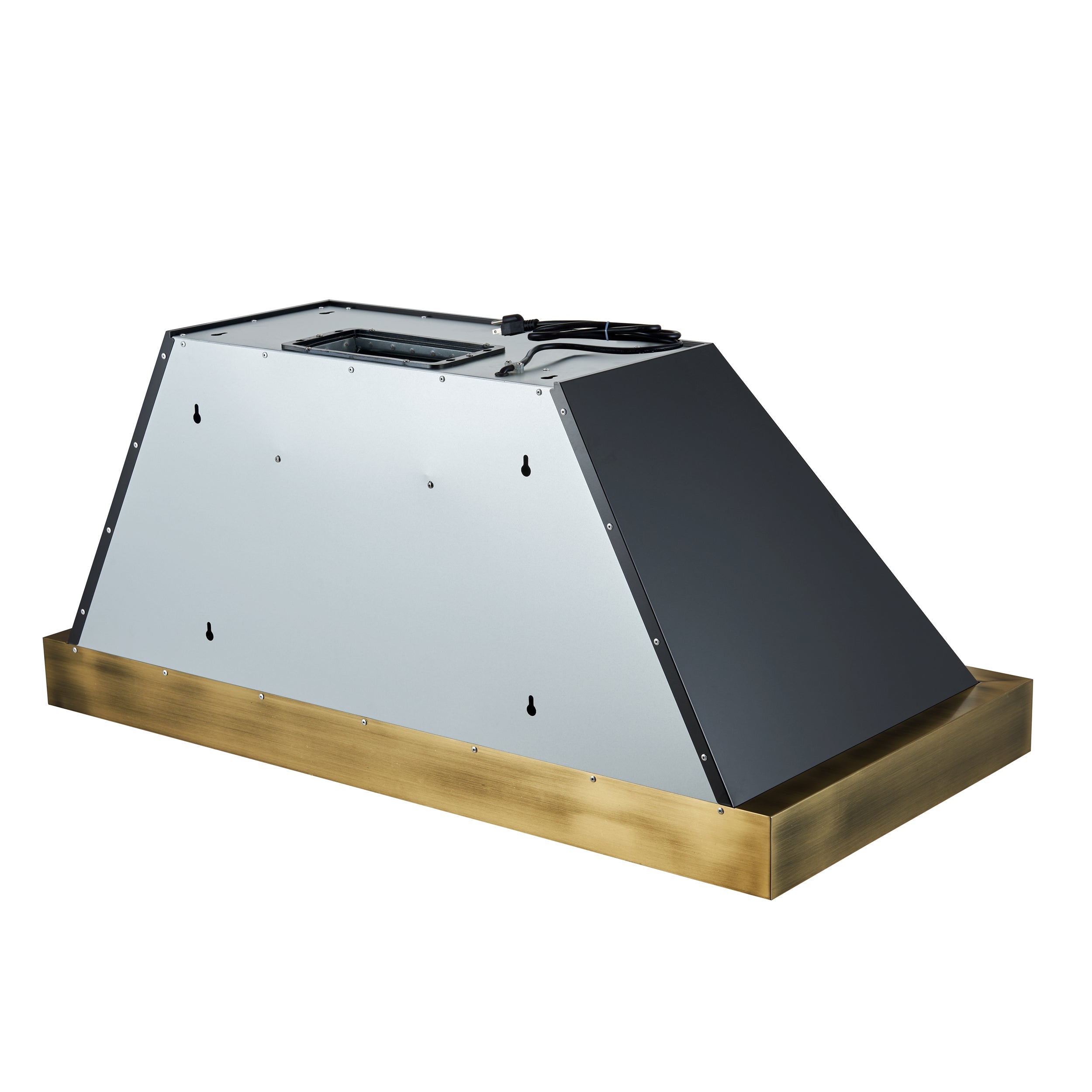 FORNO Espresso Vittorio 48" 600 CFM Wall Mount Range Hood in Antique Brass Trim with Remote Control