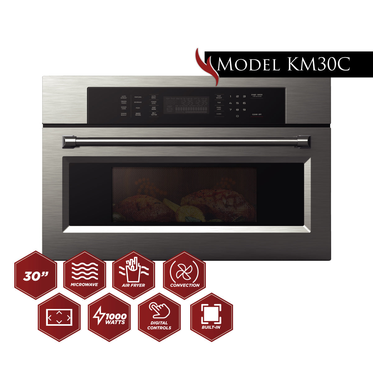 Kucht 30 in. Convection Microwave Oven with Air Fryer